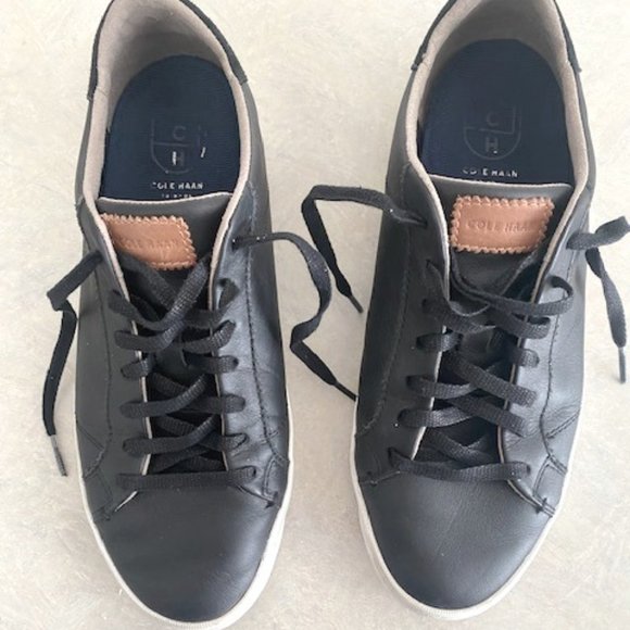 Cole Haan Shoes - Cole Haan Grand OS Black Leather Sneakers - Size 9